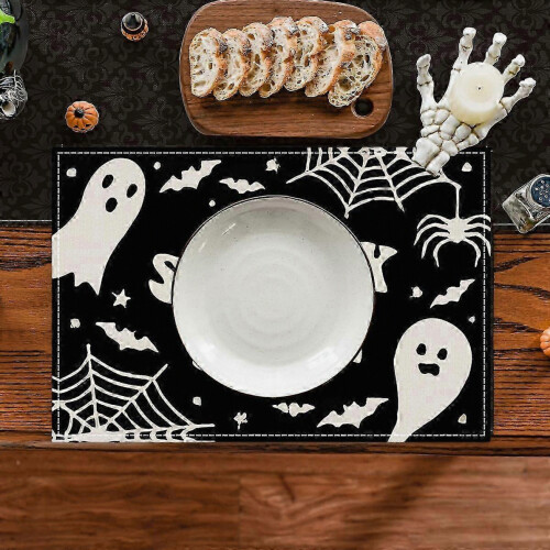 Set de 4 sets de table d'Halloween lavables, isolants thermiques et antidérapants 2