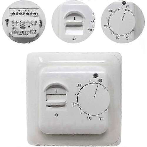 Mechanical Thermostat for Underfloor Heating with 3m Probe, 220V 16A Manual Temperature Control