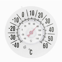 Raamthermometer, geen batterijen nodig, wijzertype, voor binnen en buiten, duidelijke aflezing, -40-60/-40-140F, met zuignap.