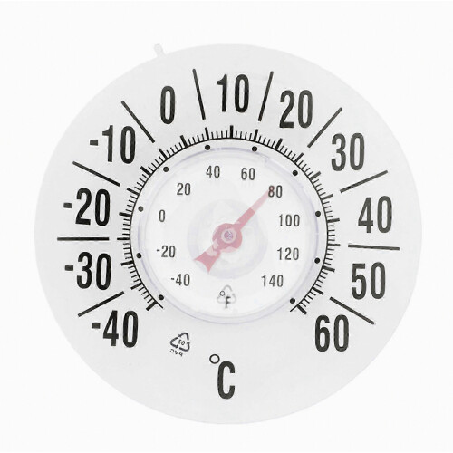 Window Thermometer, No Battery Required Pointer Type, Indoor Outdoor Clear Reading, -40-60/-40-140F, with Suction Cup