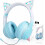 Cuffie Bluetooth per bambini con orecchie da gatto, pieghevoli, con filo, ideali per il gaming e dotate di microfono. 1