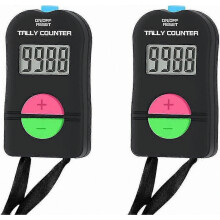 Elektronischer Zähler, 2 Stück, 4-stelliges LCD-Display, Addition, Subtraktion, Zählen, tragbar und stoßfest