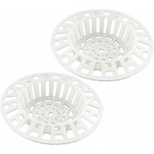 2 Pcs White Plastic Sink Strainer, Drain Hair Catcher Plug Filter for Kitchen Bathroom Bathtub Shower