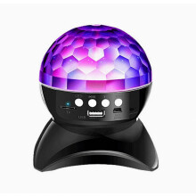 Altavoz Bluetooth con bola de discoteca LED, luz nocturna giratoria de 360 grados, duradera para dormitorios infantiles y fiestas.