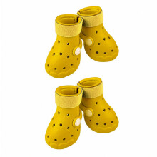 Hondenschoenen, schoenen voor huisdieren, waterdichte hondenlaarzen voor op de stoep, in de tuin en in het park (geel)