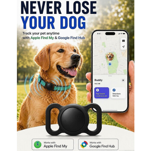 GPS sledovač pre psov (iOS a Android), inteligentné sledovanie aktivity v reálnom čase | Bez predplatného Blue 1