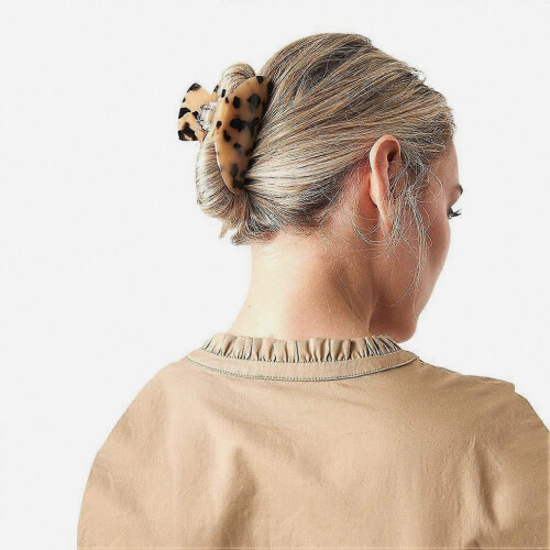 2 τεμάχια Hair Claw Banana Clips χελώνα, λεοπάρ print 2