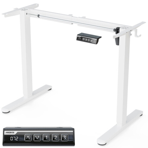 AREBOS AREBOS Height Adjustable Desk Frame | White 1