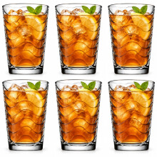 (Set of 6) 200ml Wave Pattern Clear Tumbler Glasses Gift Box