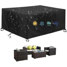 LRHRHR Outdoor Furniture Cover 420D Oxford Waterproof UV Resistant Windproof Black 60x60x60cm