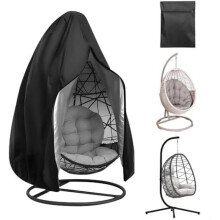 (Schwarz) yotutun Hanging Egg Chair Cover, 210D Oxford Waterproof Outdoor Swing Chair Protector with Zipper & Drawstring, 190x115cm Black