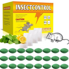 (Boxed 12 capsules) Plant Mouse Repellent Balls Indoor Pest Control Peppermint Oil Rodent Deterrent Natural Safe 80 Pack