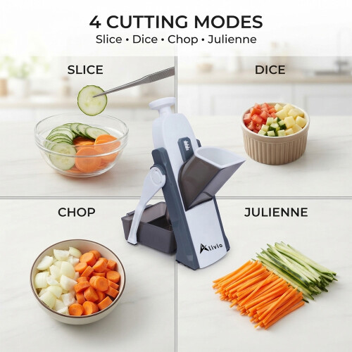 Alivio Multifunctional Spring Slicer - Vegetable Slicer (Grey) 2