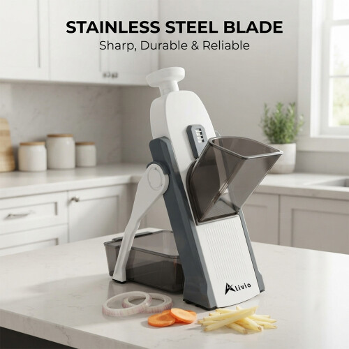 Alivio Multifunctional Spring Slicer - Vegetable Slicer (Grey) 1