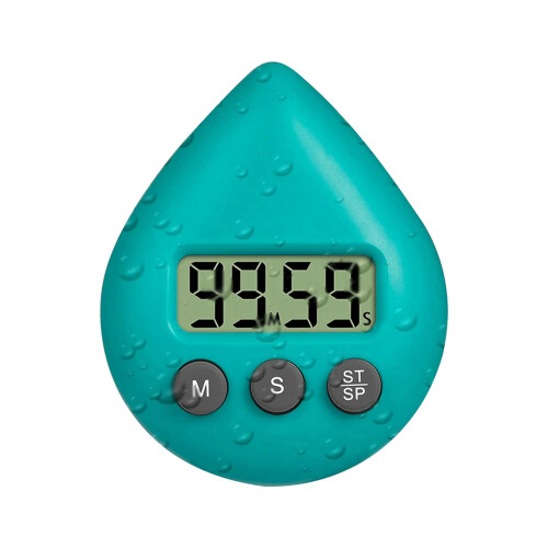 2X Silent Non-Ticking Battery Operated Shower Timer, Waterproof Digital Timer, Small Size Cute Timer Green 2