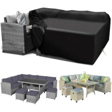 (300x300x90cm) RICHIE Patio Furniture Cover Waterproof Heavy Duty 420D Oxford Rectangular 280x204x90cm Outdoor Table Cover Anti-UV Furniture Set Cover