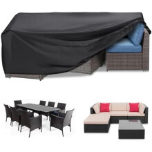 (250x200x80cm) RICHIE Patio Furniture Cover Waterproof Heavy Duty 420D Oxford Rectangular 280x204x90cm Outdoor Table Cover Anti-UV Furniture Set Cover