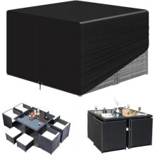 (135x135x71cm) RICHIE Patio Furniture Cover Waterproof Heavy Duty 420D Oxford Rectangular 280x204x90cm Outdoor Table Cover Anti-UV Furniture Set Cover
