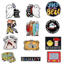 (QHXZ2922) Cute Cartoon Ghost Brooch Anime Movie TV Peripheral Fun Badge Character Decoration Pin Accessory for Clothes Bags