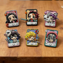 (Butterfly ninja) Demon Slayer Anime Brooch Q-Version Alloy Badge Tanjiro Nezuko Zenitsu for Clothes Bags