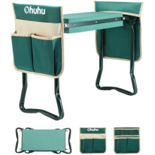 Ohuhu Garden Kneeler and Seat, Thickened Widened EVA Foam Pad, 2 Tool Pouches, Foldable Gardening Stool, Ideal for Parents Seniors