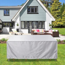 XIANGPEIFBH Patio Furniture Cover 90x50x90cm Waterproof UV Resistant 420D Oxford Fabric Rectangular Outdoor Table Chair Protector Silver