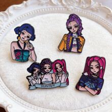 (Rumi) Slayer Anime Alloy Brooch Cartoon 2D Figure Metal Badge Backpack Accessory for Men Women
