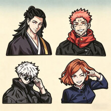 (Wild rose) Jujutsu Kaisen Pins Set - Yuji Itadori Gojo Satoru Geto Suguru Metal Brooch Anime Backpack Accessories Gift