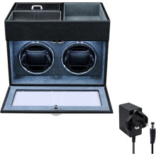 Luxury Double Watch Winder with Storage & LED