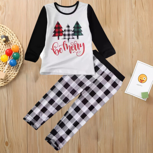 Family Matching Pajama Sets Christmas Tree Pattern 4-Piece 1