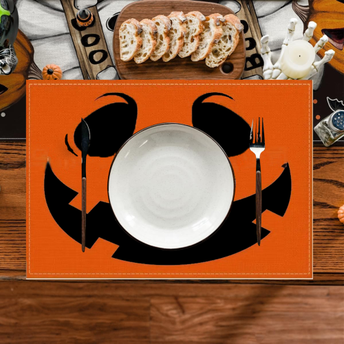 Halloween Placemats Set Skeleton Pumpkin Candy 4 pcs 1