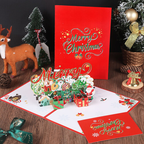 Christmas Pop Up Card Handmade 3D Greeting Card 2
