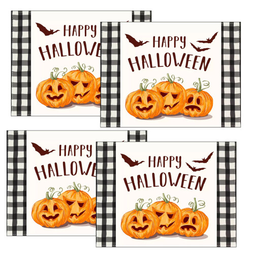 Halloween Placemats Set 4 pcs 30cm Washable