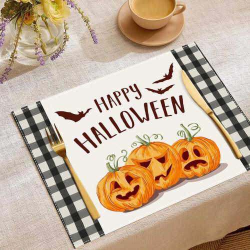 Halloween Placemats Set 4 pcs 30cm Washable 1