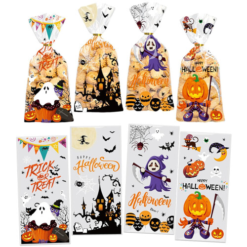 Clear Cellophane Halloween Bags 200 pcs