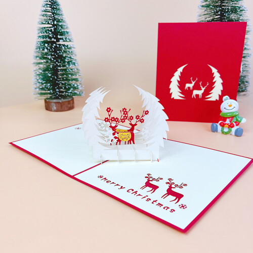 3D Christmas Greeting Card with Tree Design 2