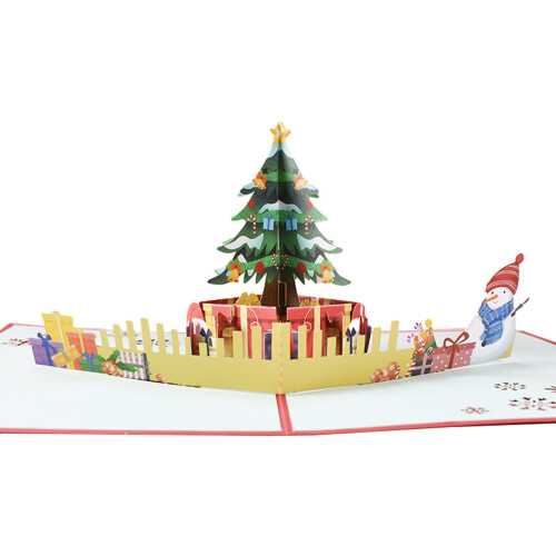3D Christmas Card with Envelope Featuring Tree and Santa