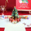 3D Christmas Card with Envelope Featuring Tree and Santa 3