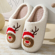 Cartoon Santa Claus Winter Cotton Slippers for Couples