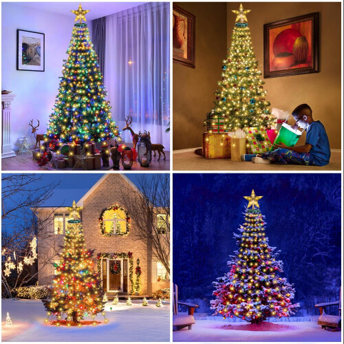 LED Waterfall Christmas Tree Ring Light String PVC 2m 400 2