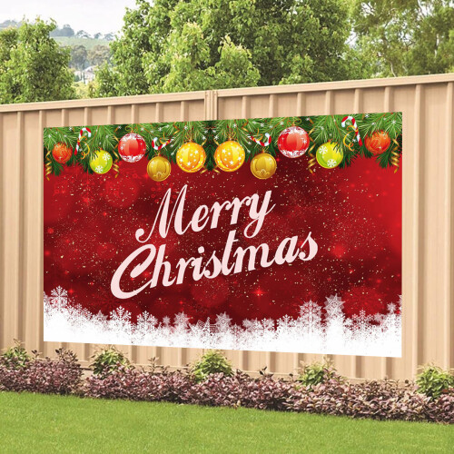 Christmas Backdrop Red Santa Tree Photo Background 2