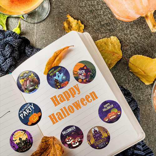 Halloween Stickers Self-Adhesive 500 Rolls 2