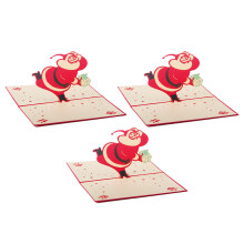 3D Pop Up Christmas Cards Happy New Year 3 Pieces
