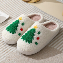 Cartoon Santa Claus Winter Cotton Slippers for Couples