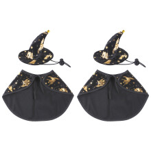 Halloween Witch Cloak Set for Dogs and Cats with Hat