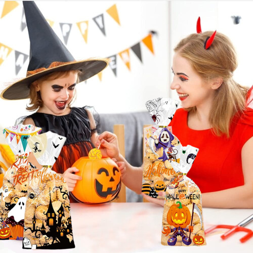 Clear Cellophane Halloween Bags 200 pcs 1