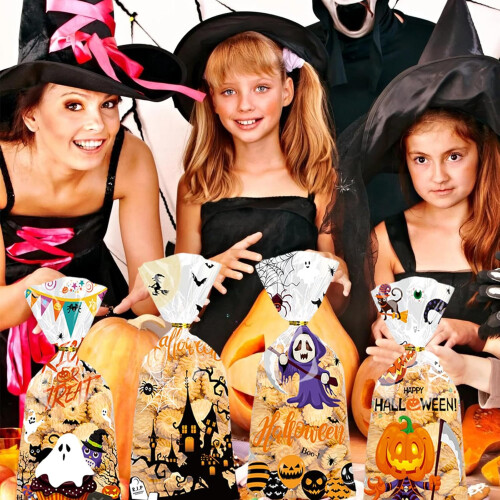 Clear Cellophane Halloween Bags 200 pcs 2