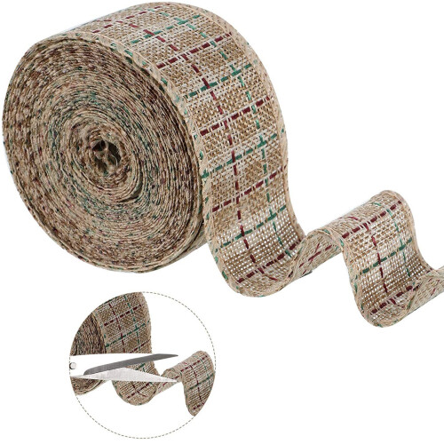 Christmas checkered plaid ribbon roll 2