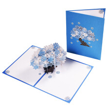 3D Christmas Folding Card with Envelope Featuring Tree and