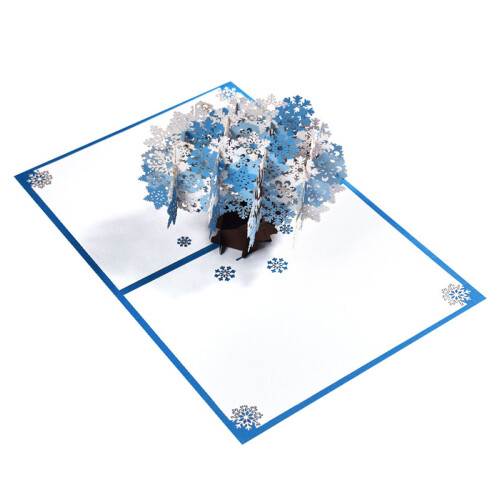 3D Christmas Folding Card with Envelope Featuring Tree and 2